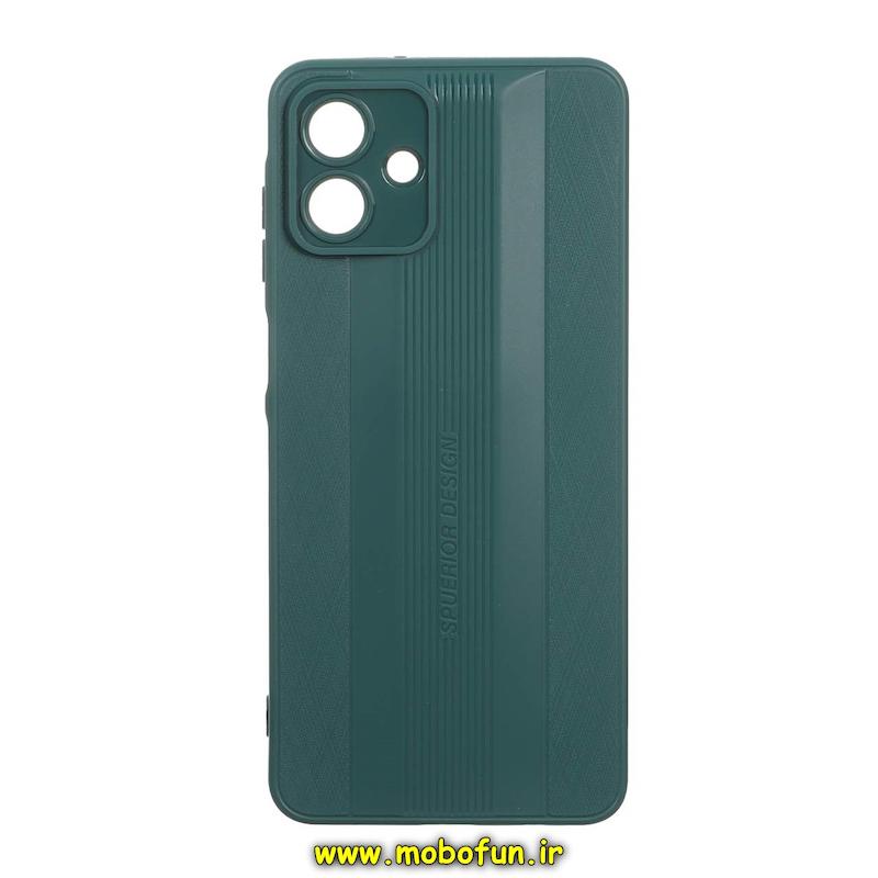 قاب گوشی Galaxy A07 سامسونگ Spuerior Design سیلیکونی ژله ای محافظ لنز دار سبز تیره کد 93390