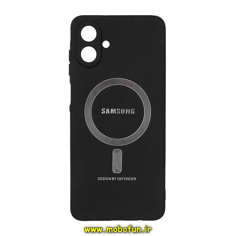 قاب گوشی Galaxy A07 سامسونگ سیلیکونی دیفندر DEFENDER طرح مگ سیف محافظ لنزدار مشکی کد 93401