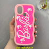 قاب گوشی Galaxy A21S سامسونگ سیلیکونی سولید SOLID منحنی سه بعدی برجسته عروسکی محافظ لنز دار طرح Barbie صورتی کد 100736