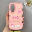قاب گوشی Galaxy A35 سامسونگ سیلیکونی سولید SOLID منحنی سه بعدی برجسته عروسکی محافظ لنز دار طرح Piggy صورتی کد 100750