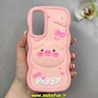 قاب گوشی Galaxy A55 سامسونگ سیلیکونی سولید SOLID منحنی سه بعدی برجسته عروسکی محافظ لنز دار طرح Piggy صورتی کد 100762