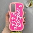 قاب گوشی Galaxy A55 سامسونگ سیلیکونی سولید SOLID منحنی سه بعدی برجسته عروسکی محافظ لنز دار طرح Barbie صورتی کد 100763