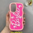 قاب گوشی Galaxy A56 سامسونگ سیلیکونی سولید SOLID منحنی سه بعدی برجسته عروسکی محافظ لنز دار طرح Barbie صورتی کد 100768