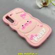 قاب گوشی Galaxy S21 FE سامسونگ سیلیکونی سولید SOLID منحنی سه بعدی برجسته عروسکی محافظ لنز دار طرح Piggy صورتی کد 100770