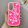 قاب گوشی Galaxy S23 FE سامسونگ سیلیکونی سولید SOLID منحنی سه بعدی برجسته عروسکی محافظ لنز دار طرح Barbie صورتی کد 100775