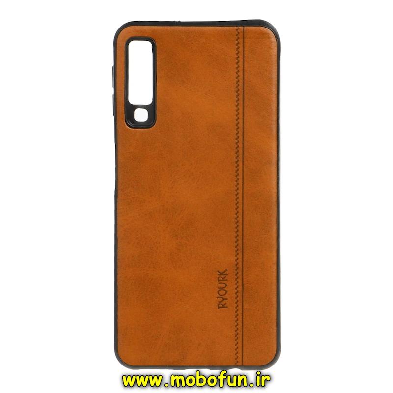 قاب گوشی Galaxy A7 2018 / A750 سامسونگ طرح ژله ای چرمی ساده Ryourk محافظ لنزدار عسلی کد 93448