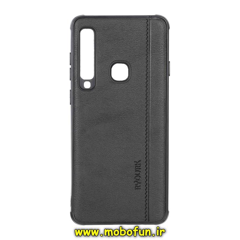 قاب گوشی Galaxy A9 2018 سامسونگ طرح ژله ای چرمی ساده Ryourk محافظ لنزدار مشکی کد 93457