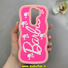 قاب گوشی Xiaomi Redmi Note 8 Pro شیائومی سیلیکونی سولید SOLID منحنی سه بعدی برجسته عروسکی محافظ لنز دار طرح Barbie صورتی کد 100782