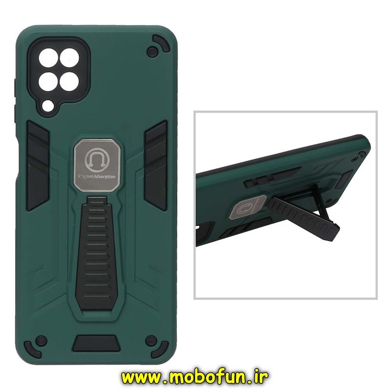 قاب گوشی Galaxy A12 / M12 سامسونگ طرح ضد ضربه بتمن Magnet Adsorption هولدر دار محافظ لنز دار سبز کد 93473