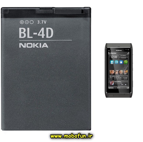 مشخصات و خرید باتری موبایل نوکیا BL-4D با ظرفیت 1200 میلی آمپر ساعت، خرید باتری موبایل نوکیا BL-4D با ظرفیت 1200 میلی آمپر ساعت از فروشگاه موبوفان