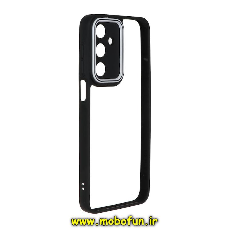 قاب گوشی Galaxy A16 سامسونگ پشت طلق شفاف دور سیلیکونی دور رنگی محافظ لنز برجسته مشکی کد 93508