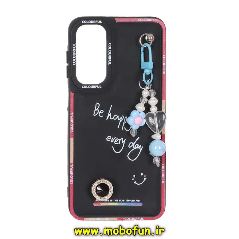 قاب گوشی Galaxy A16 سامسونگ سیلیکونی ژله ای پافر New DISIGN آویزدار مشکی کد 93524