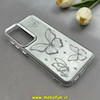قاب گوشی Galaxy S23 FE سامسونگ لاکچری اورجینال فانتزی رزینی طرح پروانه لنز کرومی کد 1-15-100664