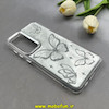 قاب گوشی Galaxy S24 FE سامسونگ لاکچری اورجینال فانتزی رزینی طرح پروانه لنز کرومی کد 1-15-100670