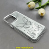 قاب گوشی iPhone 13 Pro Max آیفون لاکچری اورجینال فانتزی رزینی طرح پروانه لنز کرومی کد 1-15-100682