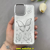 قاب گوشی iPhone 13 Pro Max آیفون لاکچری اورجینال فانتزی رزینی طرح پروانه لنز کرومی کد 1-15-100682