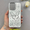 قاب گوشی iPhone 15 Pro Max آیفون لاکچری اورجینال فانتزی رزینی طرح پروانه لنز کرومی کد 1-15-100686