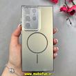 قاب گوشی Galaxy S23 Ultra سامسونگ اورجینال SO COOL سوکول براق طرح مگ سیف محافظ لنزدار اسپرت Sport خاکستری کد 1-15-100373
