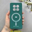 قاب گوشی Redmi Note 14 Pro 4G شیائومی سیلیکونی دیفندر Diffender طرح مگ سیف محافظ لنزدار سبز کد 1-15-100408