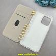 قاب گوشی iPhone 14 Pro Max آیفون دفترچه ای لاکچری کیس جاکارتی دار طرح گل بهار کد 1-15-100600