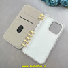 قاب گوشی iPhone 16 Pro آیفون دفترچه ای لاکچری کیس جاکارتی دار طرح گل بهار کد 1-15-100609
