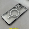 قاب گوشی iPhone 16 آیفون الکتروپلیتینگ ژله ای شفاف اورجینال طرح مگ سیف نگین دار شاین محافظ لنز دار مشکی کد 1-15-100432