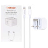 شارژر دیواری سه پین PD و فست تک پورت Mossco مدل IC-62 25W به همراه کابل شارژ Type-C To Ligthning رنگ سفید کد 30550