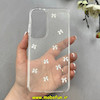 قاب گوشی Galaxy A55 سامسونگ طلقی Hard شفاف رزینی برجسته اکلیلی شاین طرح پاپیونی کیوت کد 1-15-100283