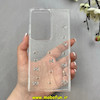 قاب گوشی Galaxy S24 Ultra سامسونگ طلقی Hard شفاف رزینی برجسته اکلیلی شاین طرح پاپیونی کیوت کد 1-15-100288