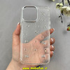 قاب گوشی iPhone 15 Pro Max آیفون طلقی Hard شفاف رزینی برجسته اکلیلی شاین طرح پاپیونی کیوت کد 1-15-100293