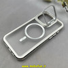 قاب گوشی iPhone 15 Pro Max آیفون اورجینال Creative Case پشت مات مگ سیف دار Magsafe استندشو نقره ای کد 1-15-100329
