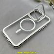 قاب گوشی iPhone 15 Pro Max آیفون اورجینال Creative Case پشت مات مگ سیف دار Magsafe استندشو نقره ای کد 1-15-100329