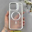 قاب گوشی iPhone 15 Pro Max آیفون اورجینال Creative Case پشت مات مگ سیف دار Magsafe استندشو نقره ای کد 1-15-100329
