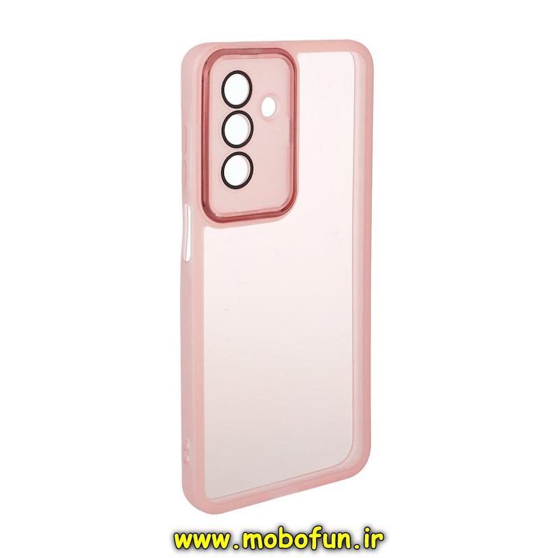قاب گوشی Galaxy A17 سامسونگ اورجینال متال کیس Metal طرح ژله ای شفاف محافظ لنز دار صورتی کد 93538