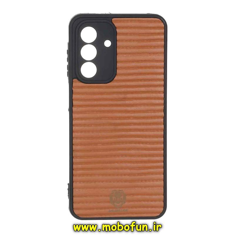 قاب گوشی Galaxy A17 / A26 سامسونگ چرمی راه راه محافظ لنزدار قهوه ای کد 93570