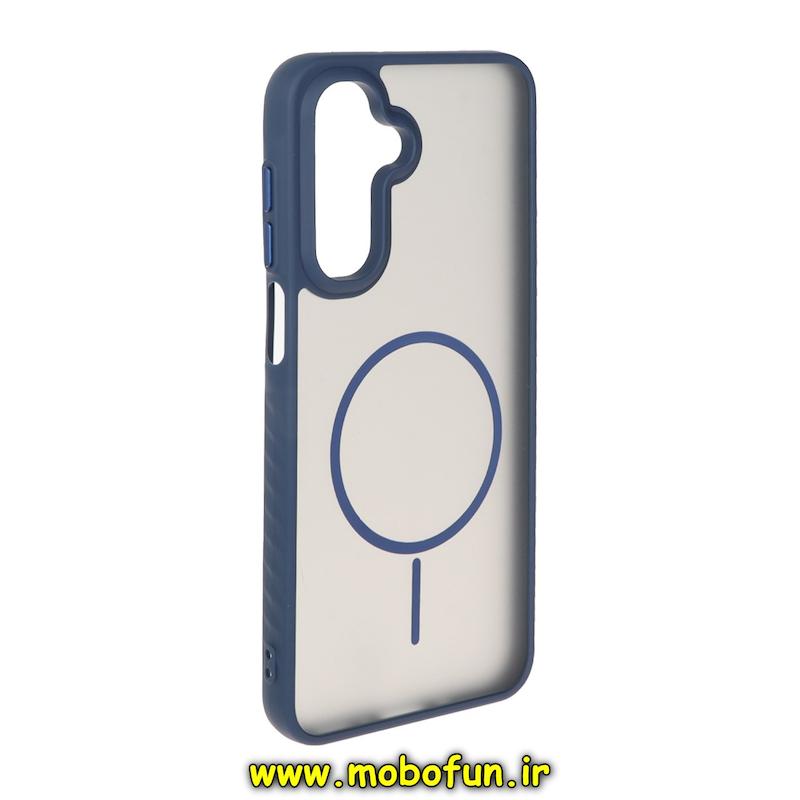 قاب گوشی Galaxy A17 / A26 سامسونگ مات Hard Case طرح مگ سیف دور هاشور سیلیکونی سرمه ای کد 93573