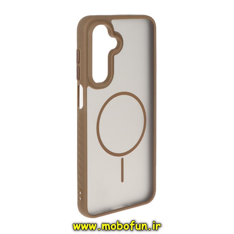 قاب گوشی Galaxy A17 / A26 سامسونگ مات Hard Case طرح مگ سیف دور هاشور سیلیکونی قهوه ای کد 93575
