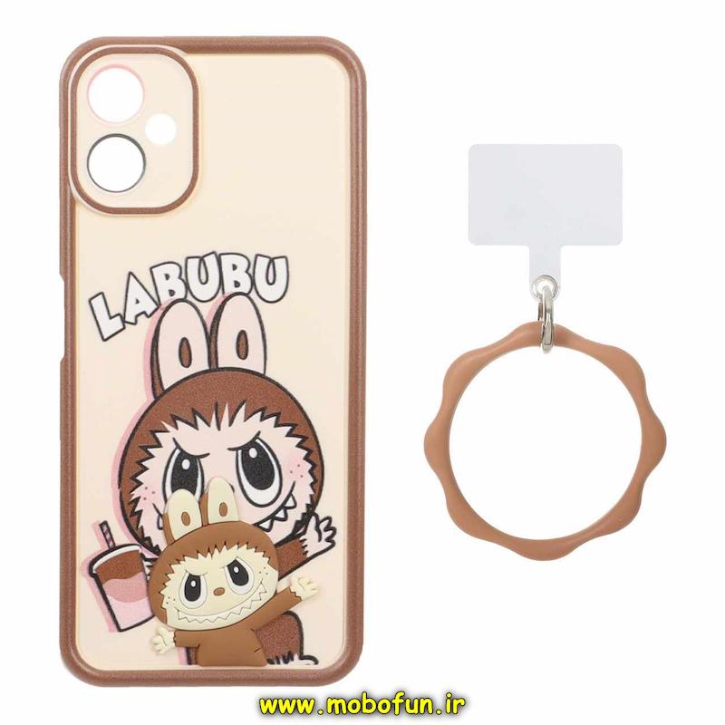 قاب گوشی Galaxy A06 سامسونگ سیلیکونی Solid عروسکی خمیری برجسته آویزدار النگویی محافظ لنزدار طرح لبوبو کیوت کد 1-15-102239