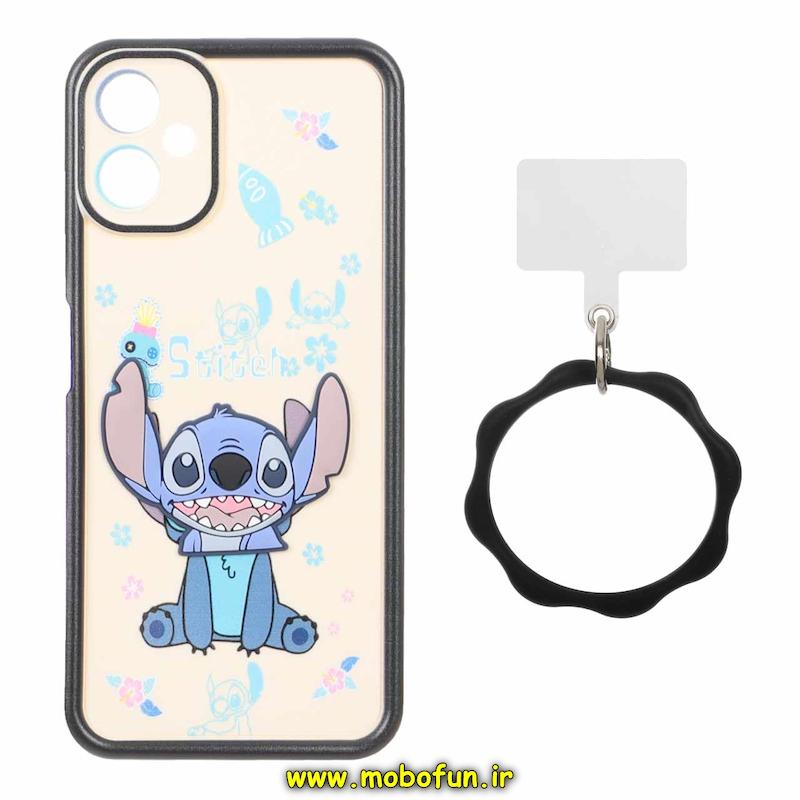 قاب گوشی Galaxy A06 سامسونگ سیلیکونی Solid عروسکی خمیری برجسته آویزدار النگویی محافظ لنزدار طرح استیچ کیوت کد 1-15-102242