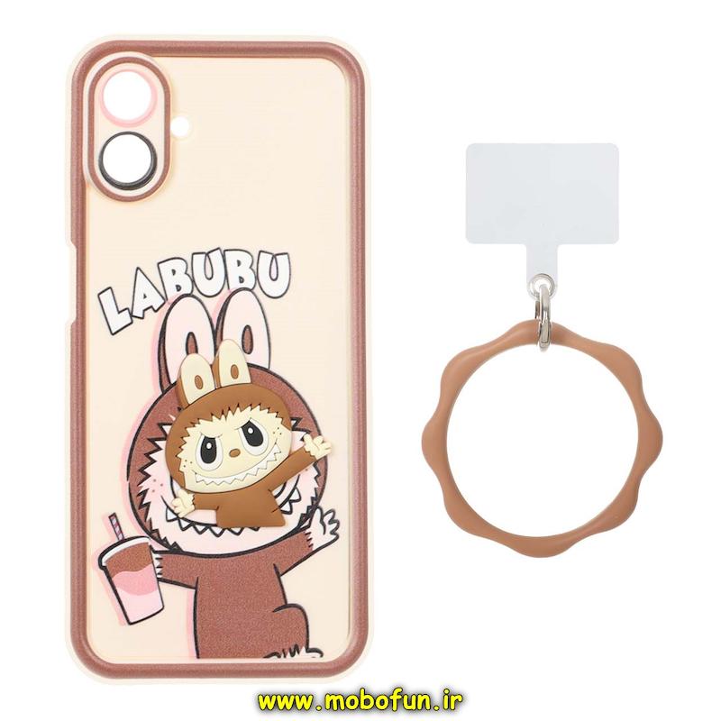 قاب گوشی Galaxy A07 سامسونگ سیلیکونی Solid عروسکی خمیری برجسته آویزدار النگویی محافظ لنزدار طرح لبوبو کیوت کد 1-15-102247