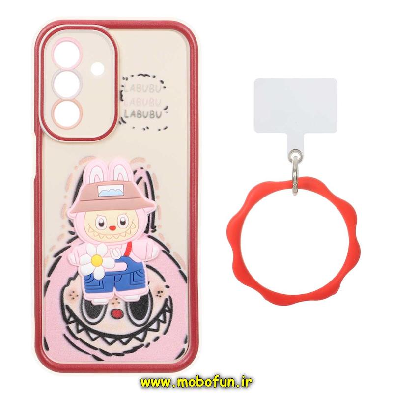 قاب گوشی Galaxy A17 / A26 سامسونگ سیلیکونی Solid عروسکی خمیری برجسته آویزدار النگویی محافظ لنزدار طرح لبوبو کیوت کد 1-15-102257