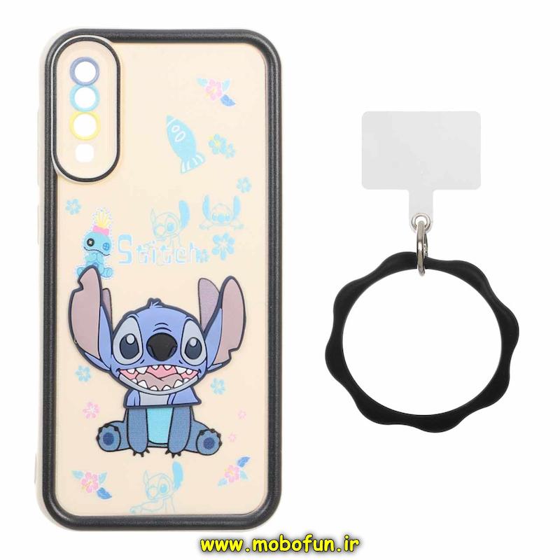 قاب گوشی Galaxy A70 / Galaxy A70S سامسونگ سیلیکونی Solid عروسکی خمیری برجسته آویزدار النگویی محافظ لنزدار طرح استیچ کیوت کد 1-15-102281