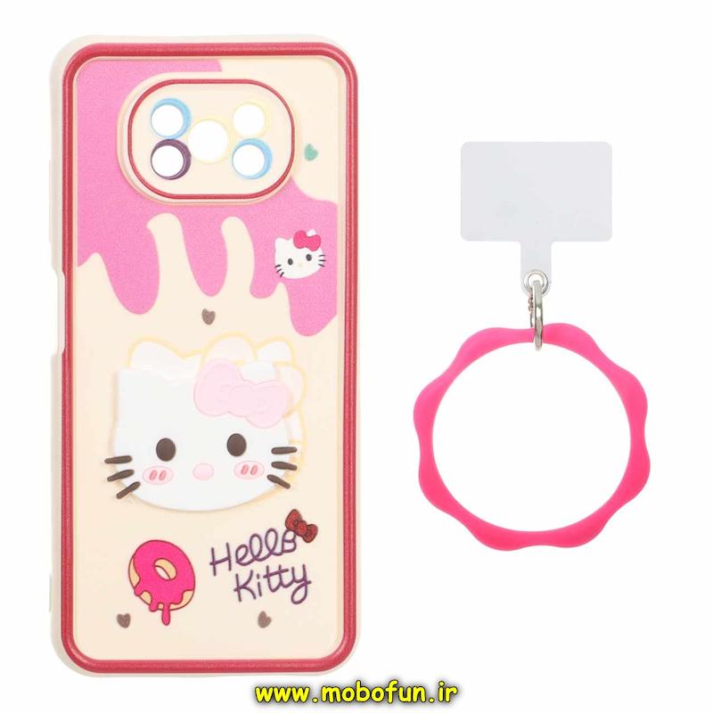 قاب گوشی Poco X3 NFC / Poco X3 Pro شیائومی سیلیکونی Solid عروسکی خمیری برجسته آویزدار النگویی محافظ لنزدار طرح کیتی کیوت کد 1-15-102294