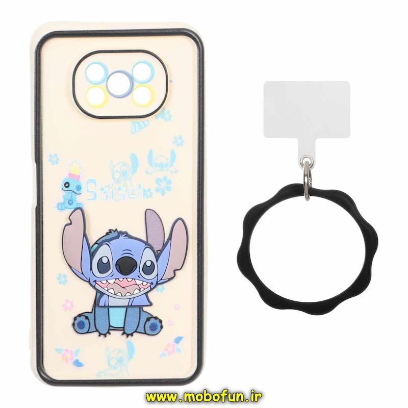 قاب گوشی Poco X3 NFC / Poco X3 Pro شیائومی سیلیکونی Solid عروسکی خمیری برجسته آویزدار النگویی محافظ لنزدار طرح استیچ کیوت کد 1-15-102295