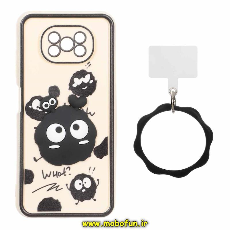 قاب گوشی Poco X3 NFC / Poco X3 Pro شیائومی سیلیکونی Solid عروسکی خمیری برجسته آویزدار النگویی محافظ لنزدار طرح میکروب کیوت کد 1-15-102296