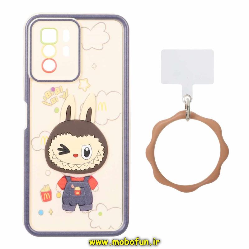 قاب گوشی Xiaomi Poco X3 GT / Redmi Note 10 Pro 5G شیائومی سیلیکونی Solid عروسکی خمیری برجسته آویزدار النگویی محافظ لنزدار طرح لبوبو کیوت کد 1-15-102298