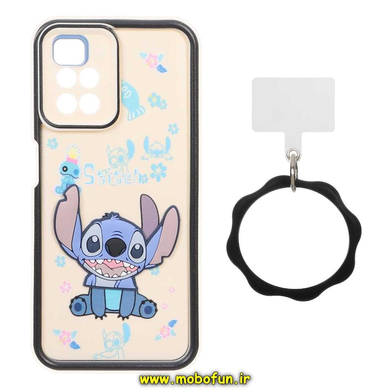 قاب گوشی Redmi 10 / Redmi 10 Prime شیائومی سیلیکونی Solid عروسکی خمیری برجسته آویزدار النگویی محافظ لنزدار طرح استیچ کیوت کد 1-15-102308