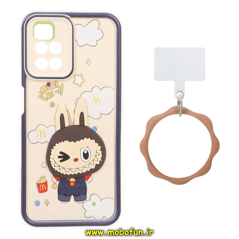 قاب گوشی Redmi 10 / Redmi 10 Prime شیائومی سیلیکونی Solid عروسکی خمیری برجسته آویزدار النگویی محافظ لنزدار طرح لبوبو کیوت کد 1-15-102310