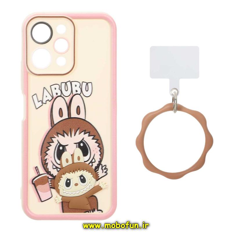 قاب گوشی Redmi 12 / Poco M6 Pro 5G شیائومی سیلیکونی Solid عروسکی خمیری برجسته آویزدار النگویی محافظ لنزدار طرح لبوبو کیوت کد 1-15-102318