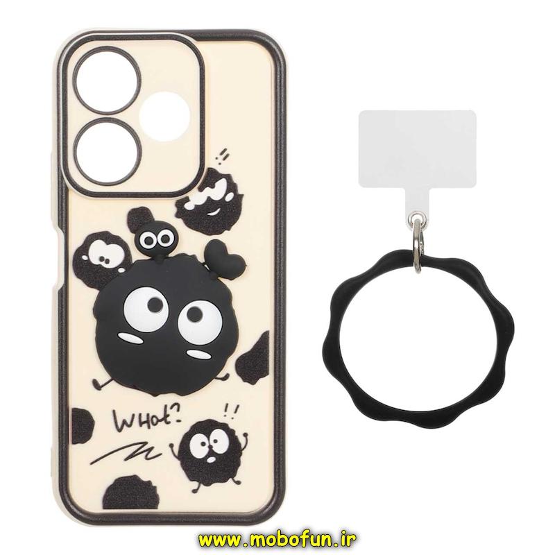 قاب گوشی Redmi 13 4G / Redmi 13 5G / Redmi 13X / Poco M6 4G شیائومی سیلیکونی Solid عروسکی خمیری برجسته آویزدار النگویی محافظ لنزدار طرح میکروب کیوت کد 1-15-102322